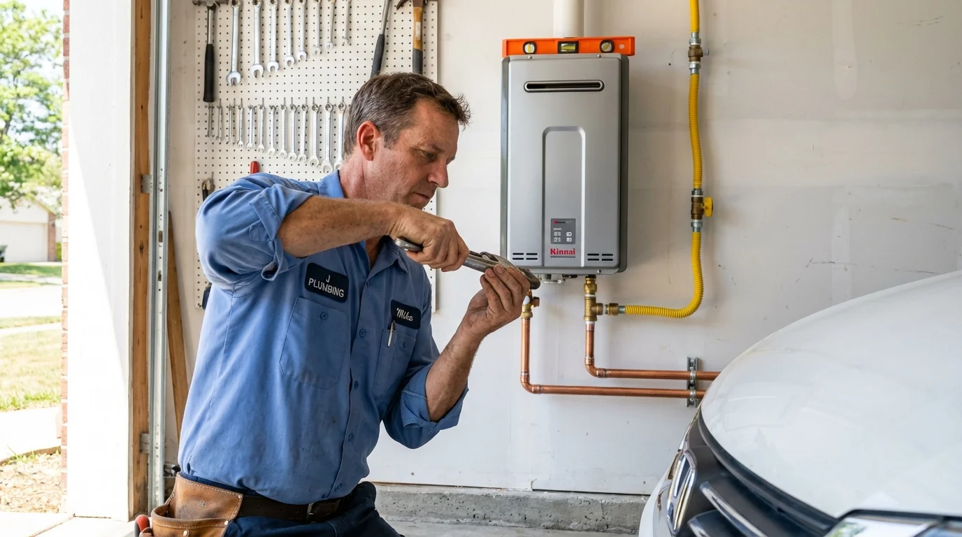Tankless water heater installation by a Johns Plumbing LLC plumber in Athens